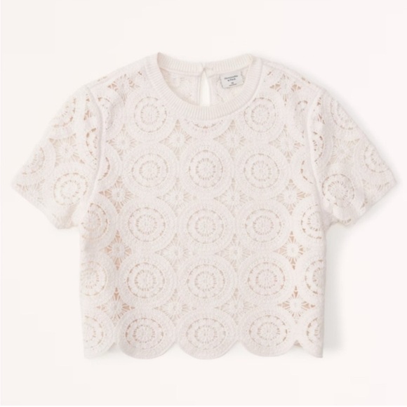 Abercrombie & Fitch White Crochet Women's Top - Picture 7 of 8